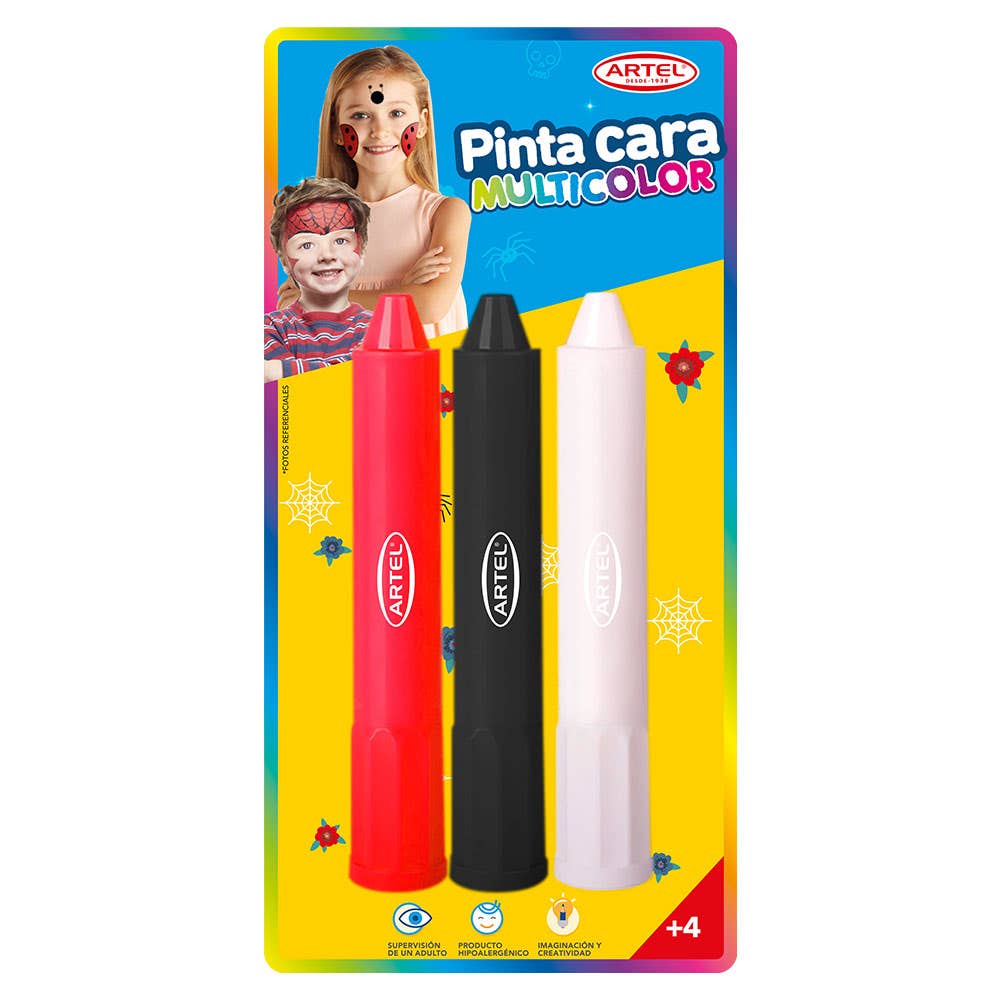 Pintacaras multicolor red 3 col
