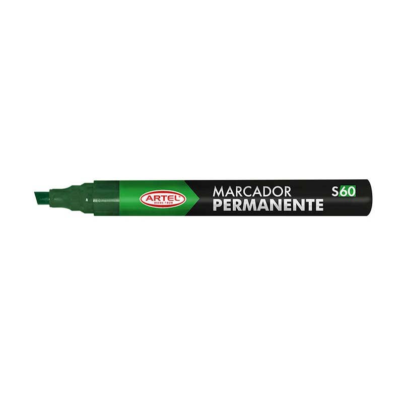 Marcador Permanente Negro Punta Biselada Artel