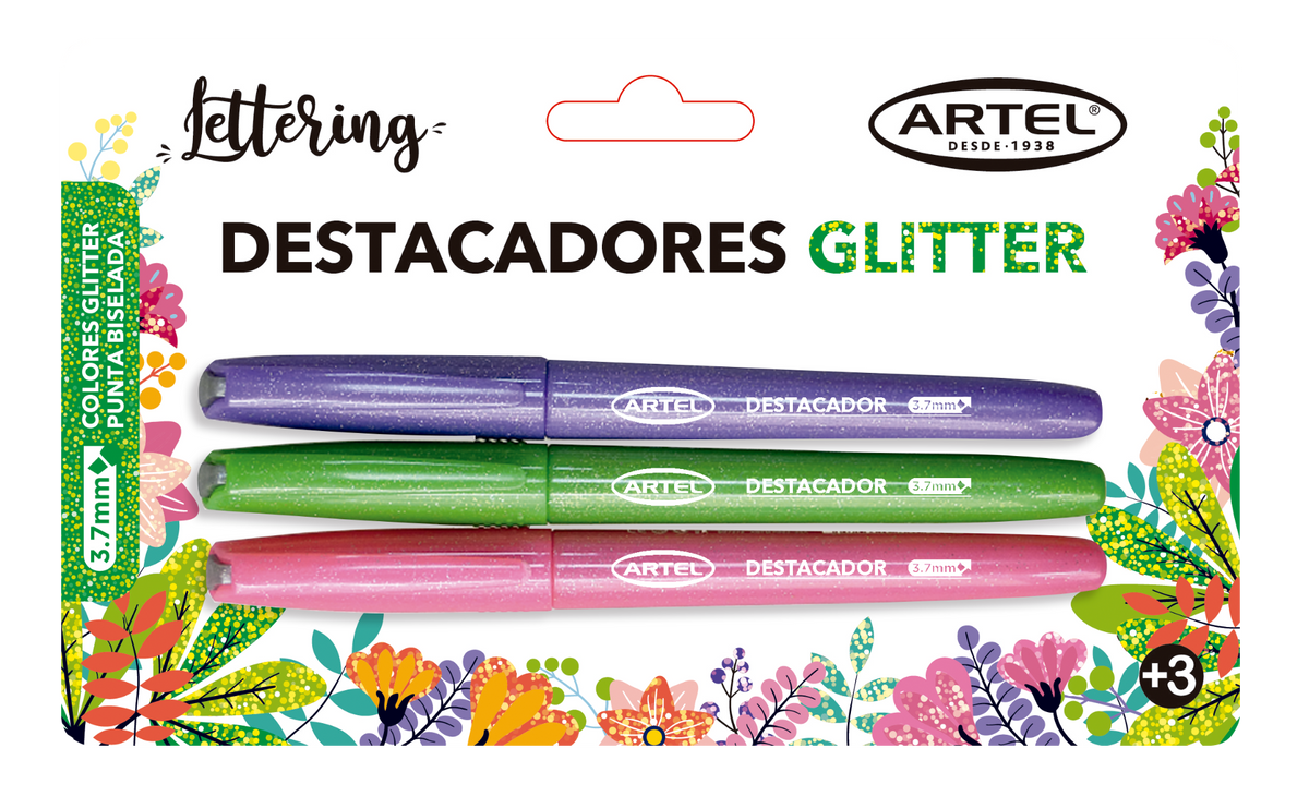 Bl. Destacador Artel Glitter x3