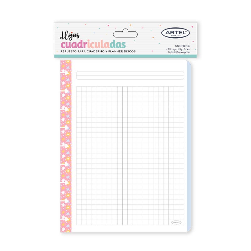 Repuesto 40 hojas cuaderno Discos Cuadros