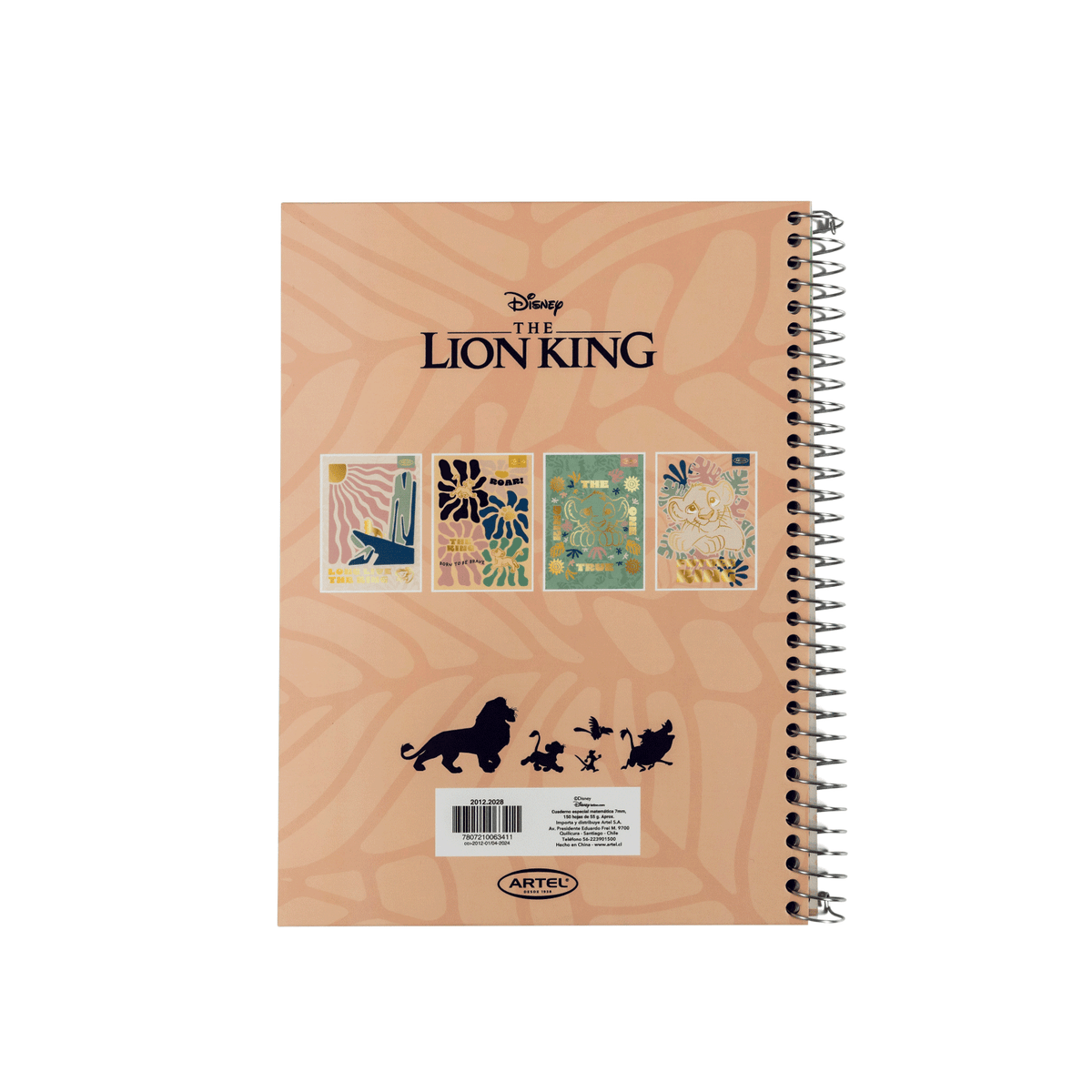 Cuaderno Especial Artel 150 Hojas Rey León Safari