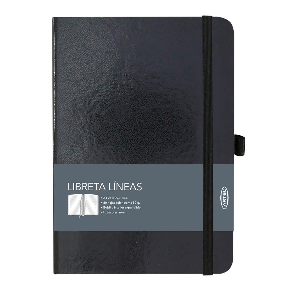 Libreta Negra LineasA4 Artel