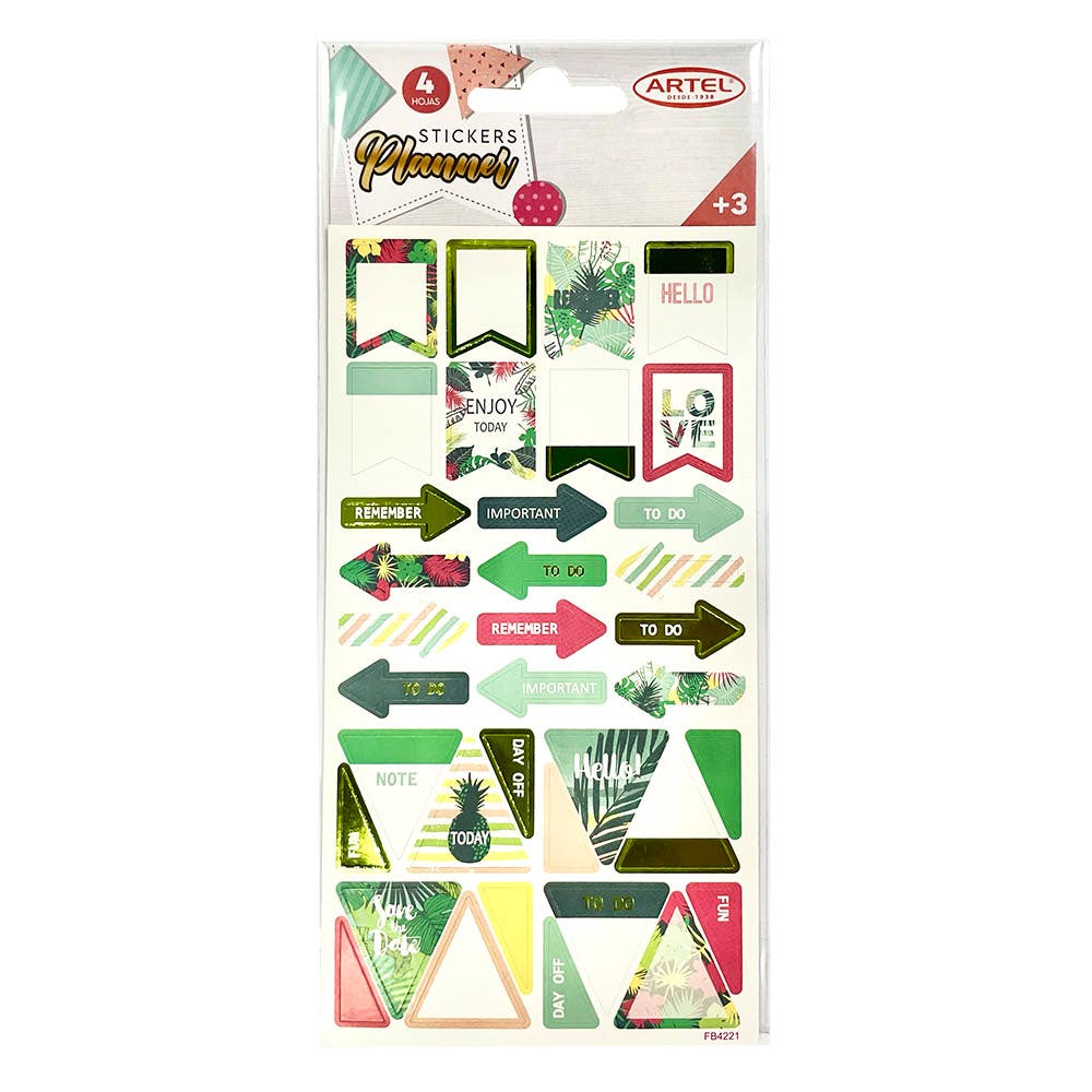 Stickers Tropical 4 hojas (170X90MM)
