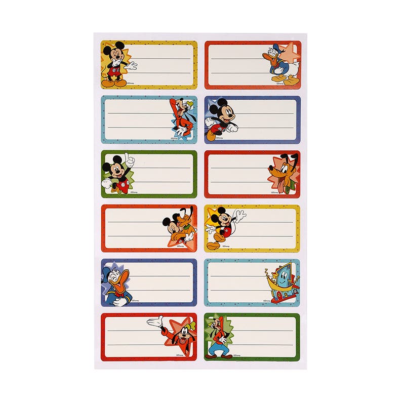 Set 12 Etiquetas Nombre 35x70mm Mickey