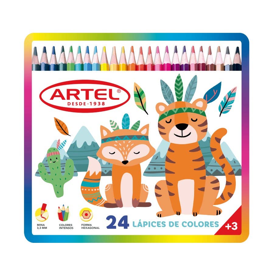 Est. Metálico Lápices de color x24 3,3mm. Artel