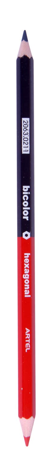 Lapiz Bicolor Azul/Rojo Hexagonal