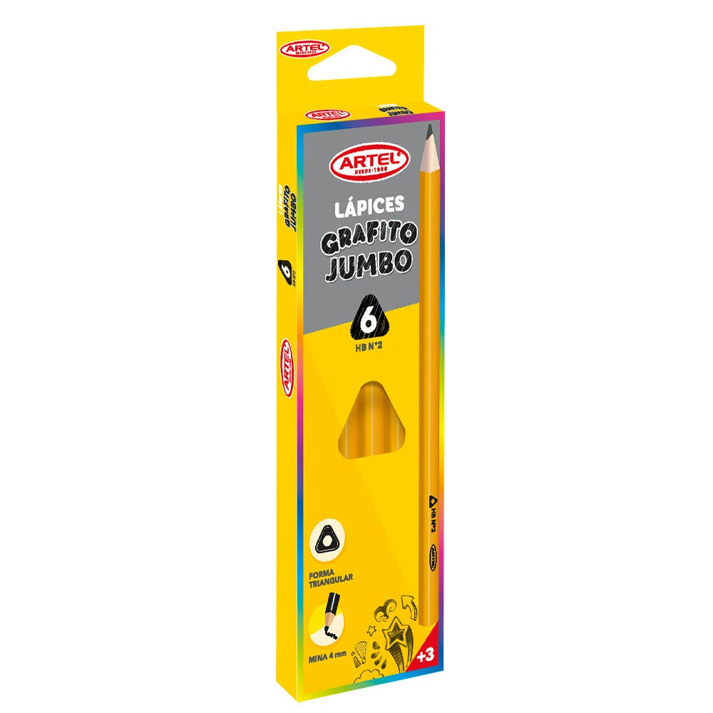 Caja Lápices Grafito Jumbo 6 Unidades
