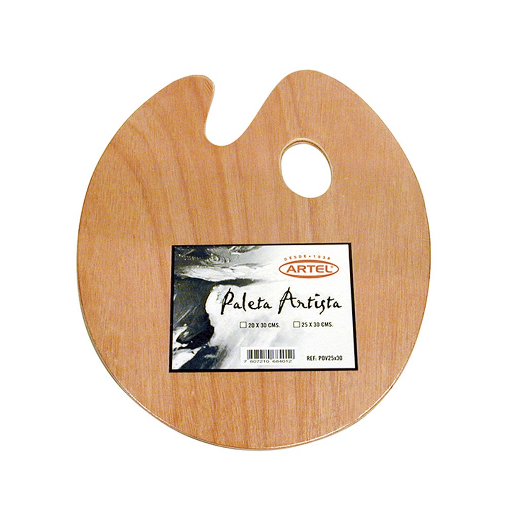 Paleta Madera Ovalada 20X30cm. Artel