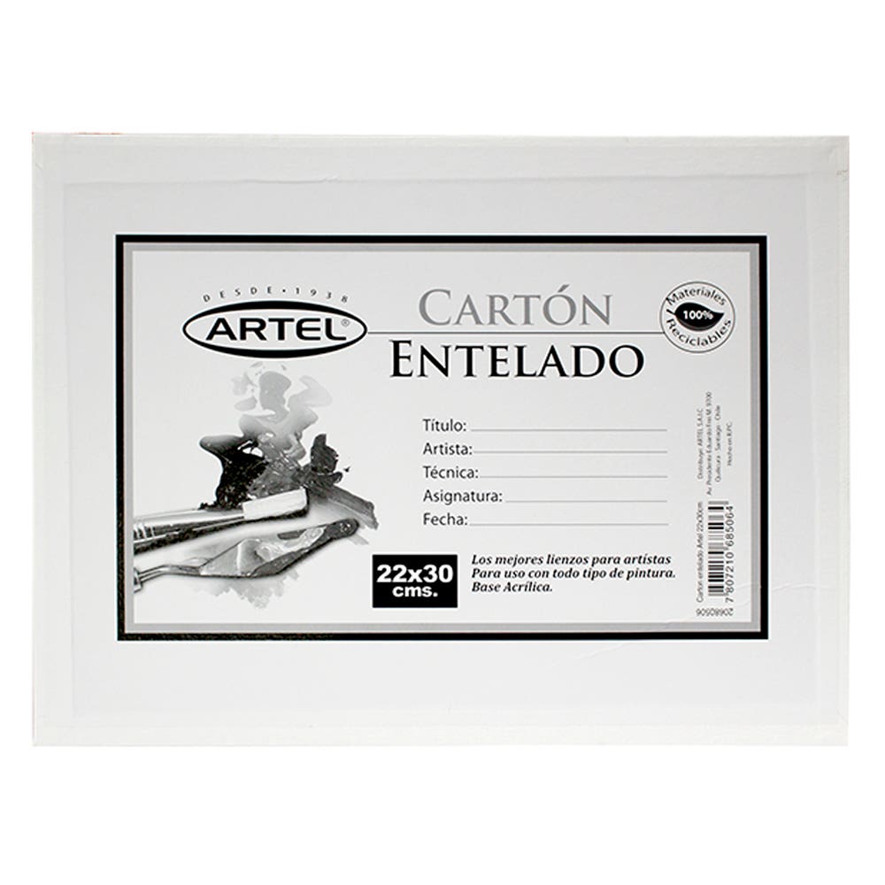 Cartón Entelado 22x30cm. Artel