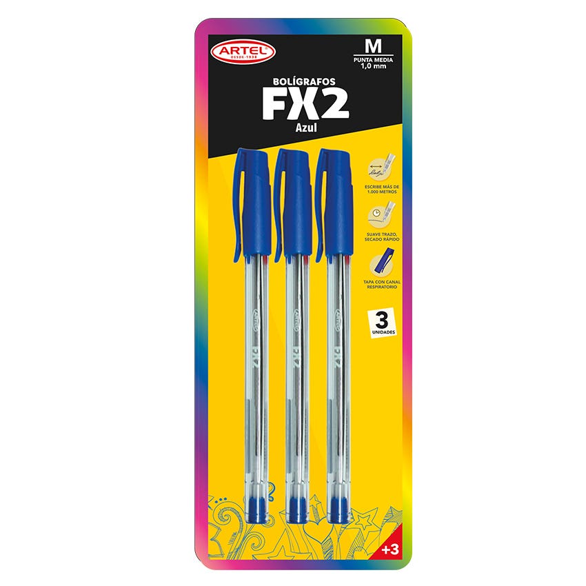 Bl.Boligrafo FX 1.0mm x 3 und Azul