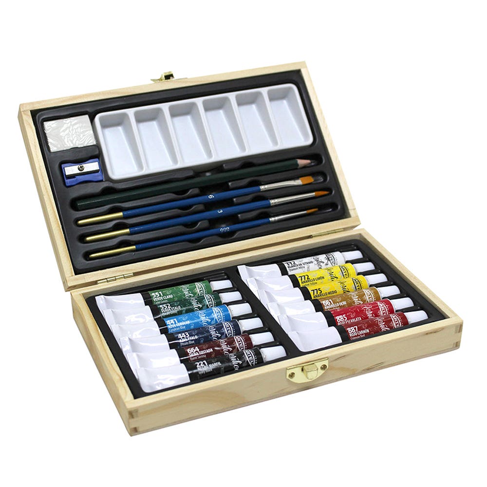 Maleta Pintura Acrílica + Accesorios