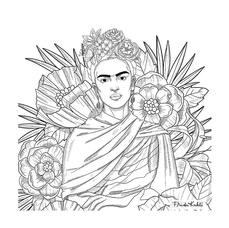 Block para colorear Frida Kahlo Colorear Artel Nacional Librería