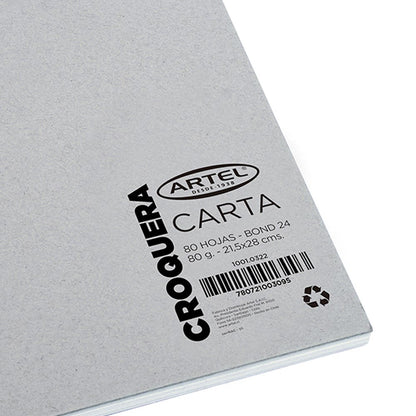 Croquera Bond Carta 21,5X28cm. 80 Hojas Artel