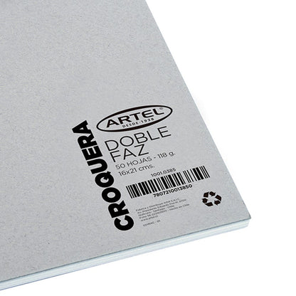 Croquera Doble Faz Espiral 16X21cm. 50 Hojas Artel