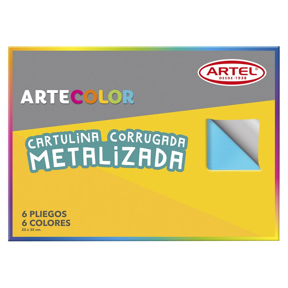 Estuche Artecolor Cartulina Corrugada Metalizada Artel