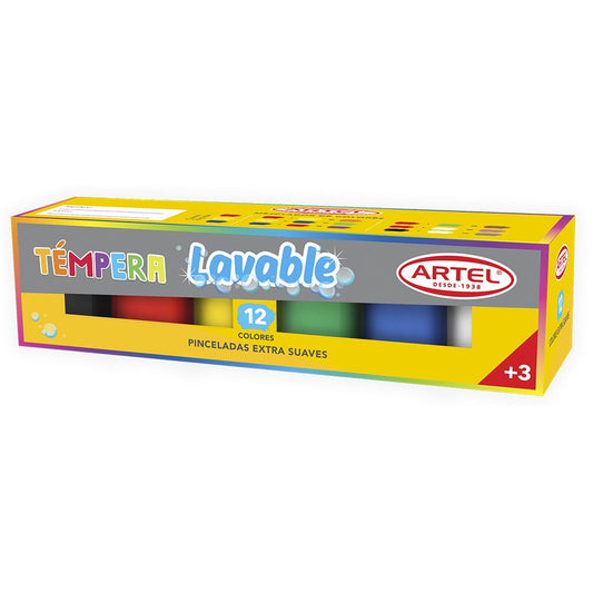 Estuche Tempera Lavable 12 Colores Artel