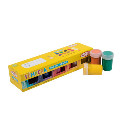 Estuche Tempera Artel 12 Colores + 2 Blancos Adicionales