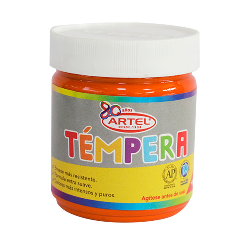 Frasco Tempera Naranja 77 100ml. Artel