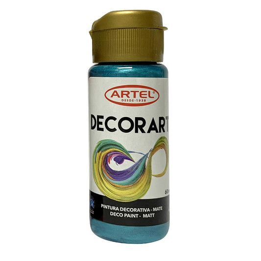Pintura Decorart Metálico Turqueza 60ml. Artel
