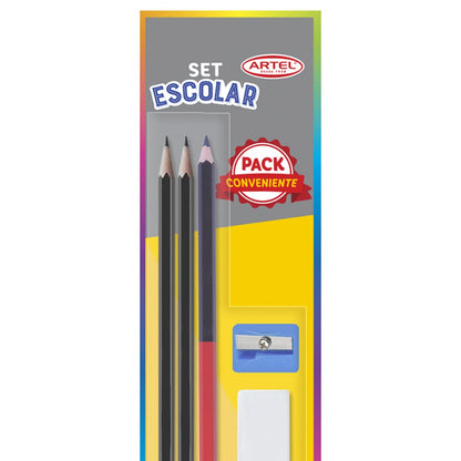Set Escolar 2 Lápices Grafito Artel
