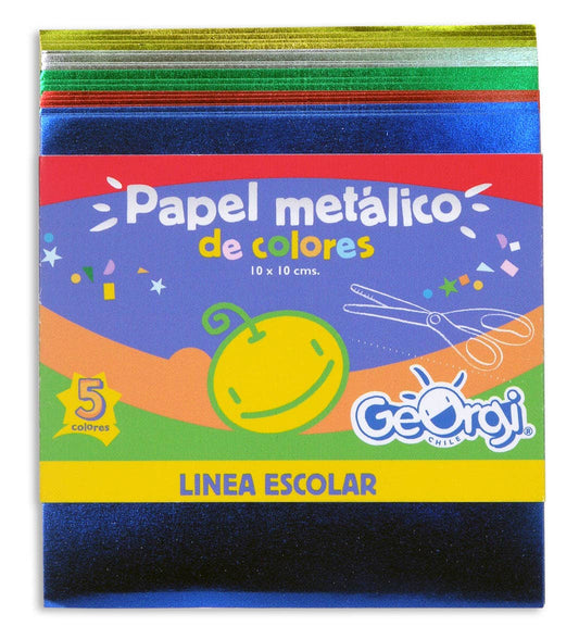 Fajo c/20 Papel Metalico 5 col 10x10cm