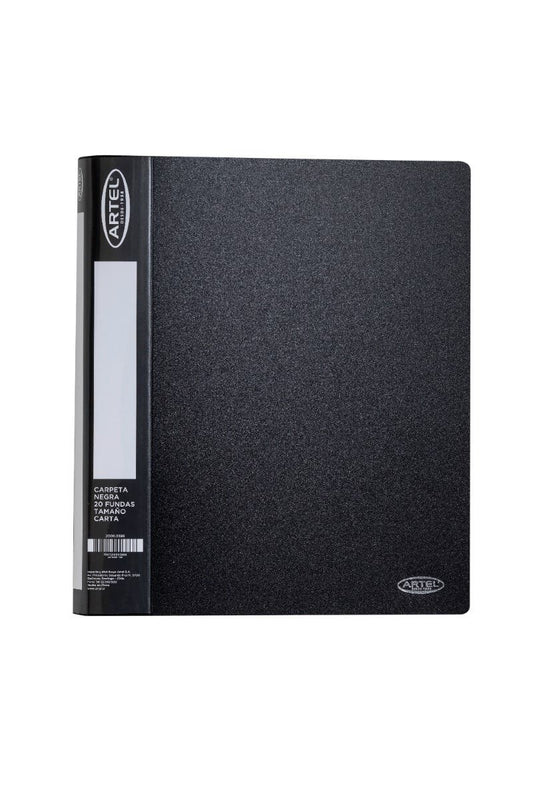 Carpeta Carta Negra Con 20 Funda Artel