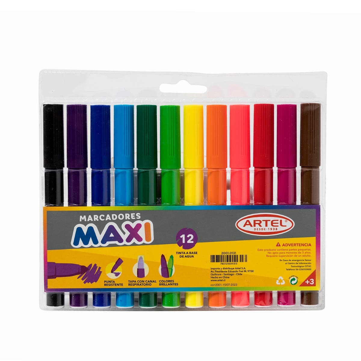 Estuche 12 Marcadores Maxi Jumbo Artel