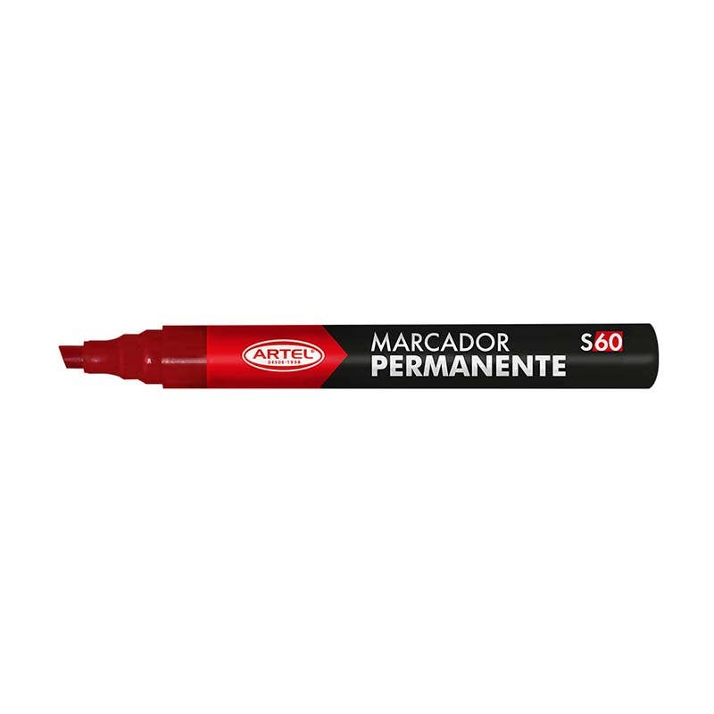 Marcador Permanente Negro Punta Biselada Artel