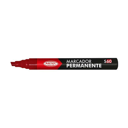 Marcador Permanente Negro Punta Biselada Artel