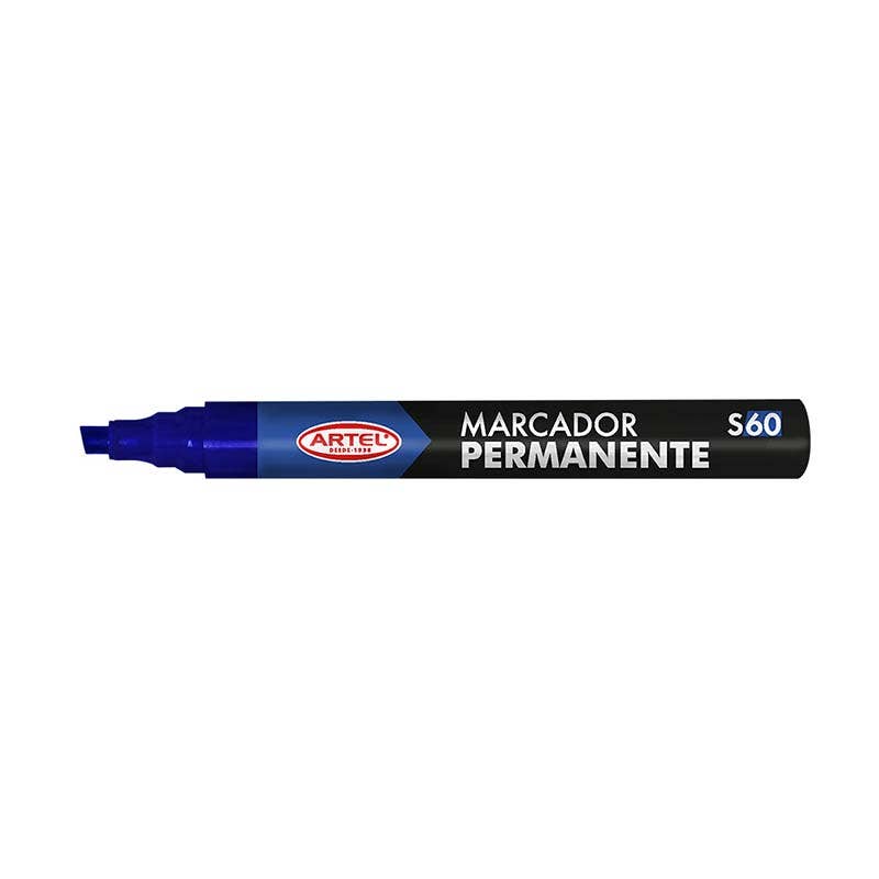 Marcador Permanente Negro Punta Biselada Artel