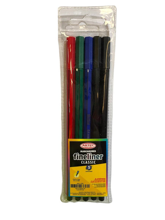 Blíster 5 Marcadores Fineliner Classic Artel