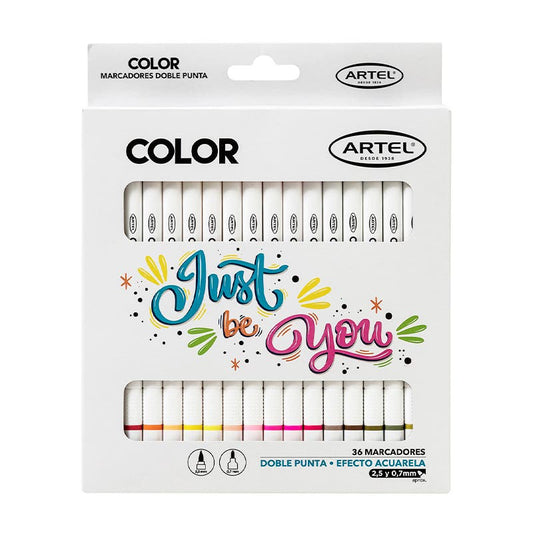 Est. Marcadores Doble Punta 36 Colores