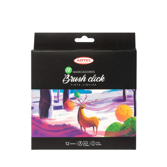 Est. Marcadores Brush Click 12 Colores