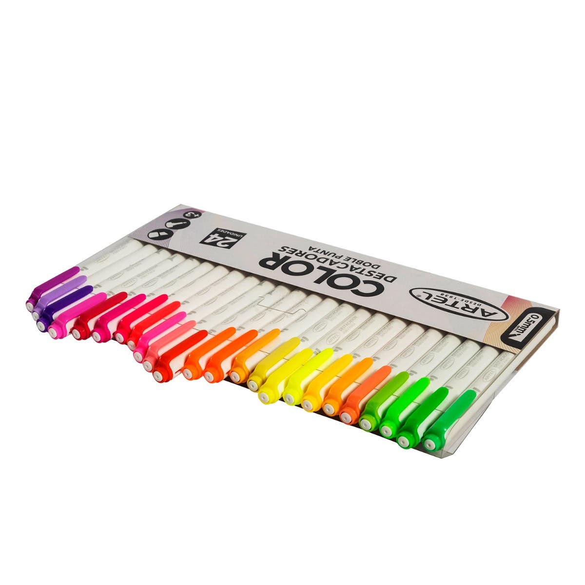 Destacadores Doble Punta 24 colores Artel