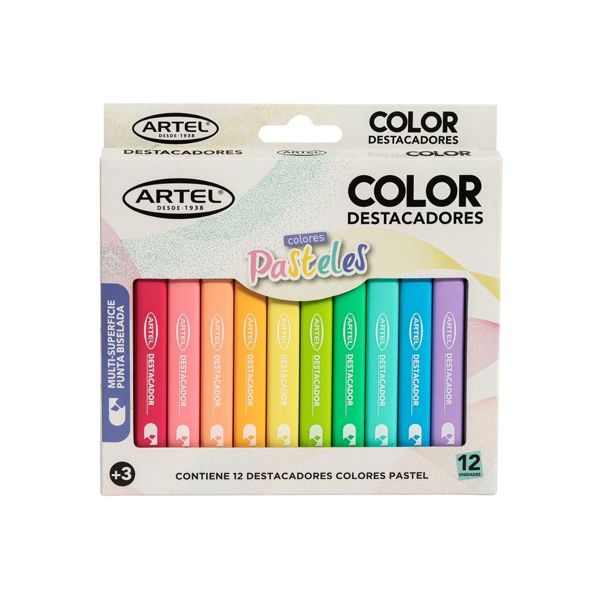 Destacadores Pastel x 12 und Artel