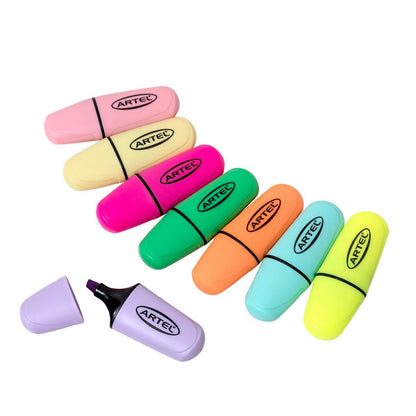 Destacador Mini Pastel + fluor 8 unidade