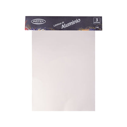 Set 3 Láminas de Aluminio 20x30cm. 0,1mm. Artel