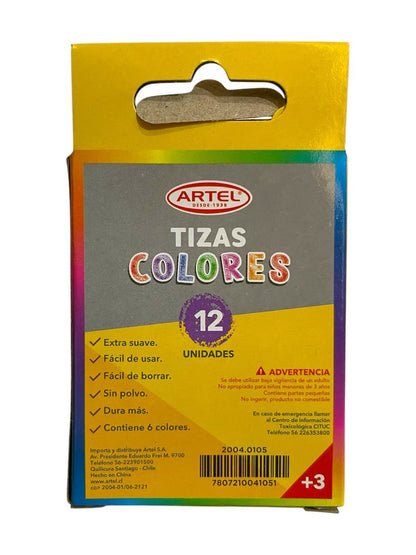 Tiza Colores 12 Unidades Artel