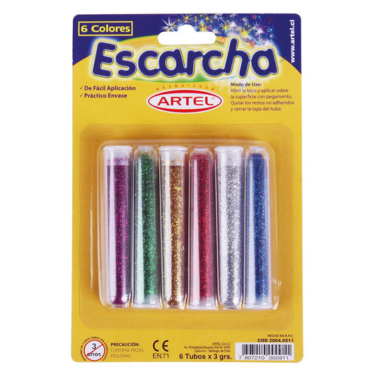 Blister Escarcha 6 Colores 3gr. Artel
