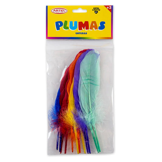 Set 12 Plumas Colores Artel