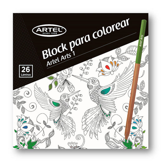Block Para Colorear 26 Hojas 21X21cm. Artel