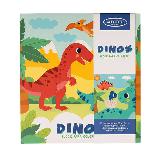 Block Para Colorear Dinos Artel