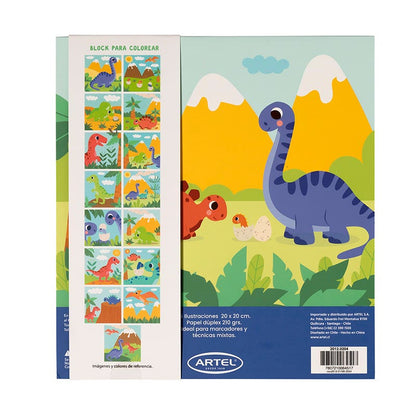 Block Para Colorear Dinos Artel