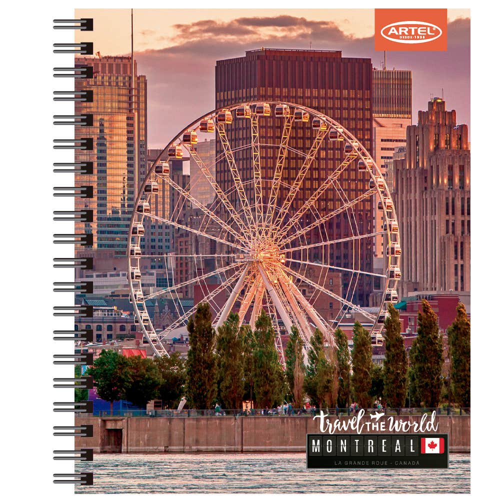 Cuaderno Universitario Travel the World 1 100 Hojas 7mm. Diseño Aleatorio Artel