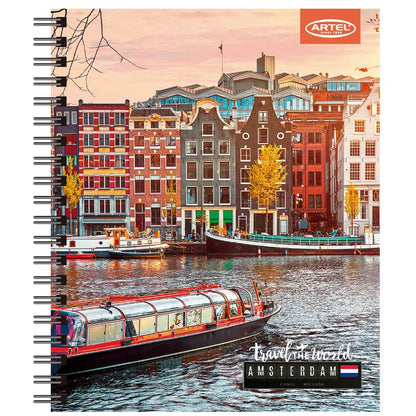 Cuaderno Universitario Travel the World 1 100 Hojas 7mm. Diseño Aleatorio Artel