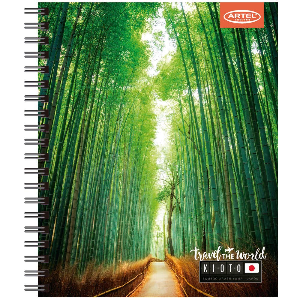 Cuaderno Universitario Travel the World 2 100 Hojas 7mm. Diseño Aleatorio Artel