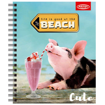 Cuaderno Universitario Cute 100 Hojas 7mm. Diseño Aleatorio Artel