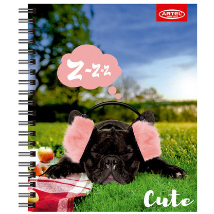 Cuaderno Universitario Cute 100 Hojas 7mm. Diseño Aleatorio Artel