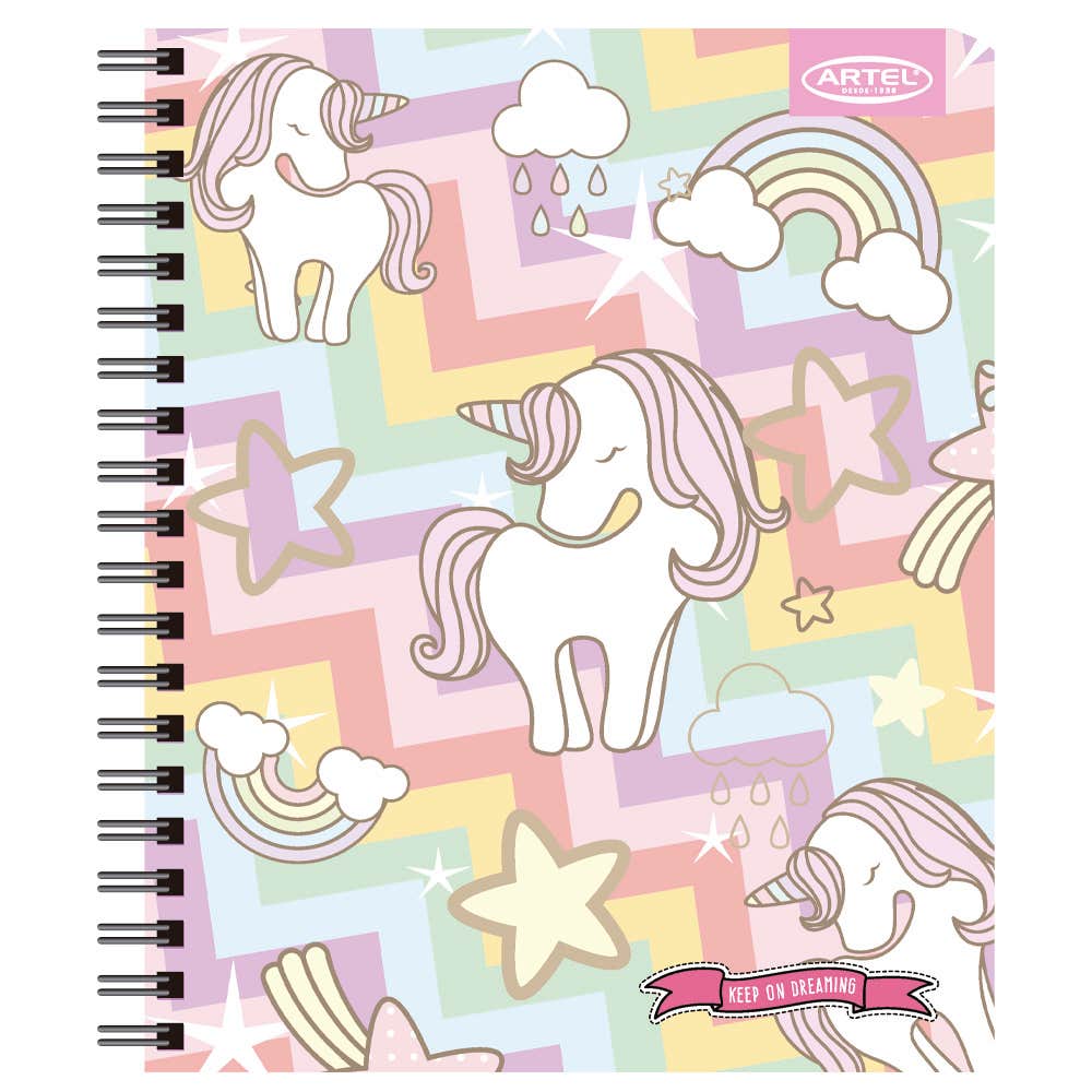 Cuaderno Universitario Keep on Dreaming 100 Hojas 7mm. Diseño Aleatorio Artel
