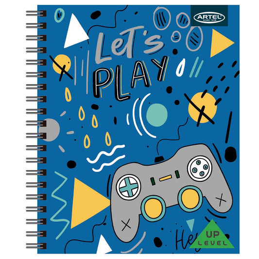 Cuaderno Universitario Level up 100 Hojas 7mm. Diseño Aleatorio Artel